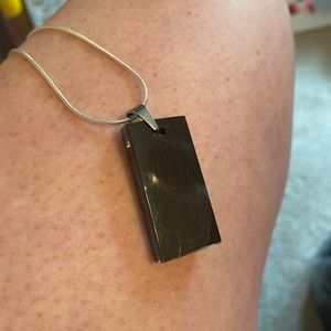 Wooden pendant on sterling silver